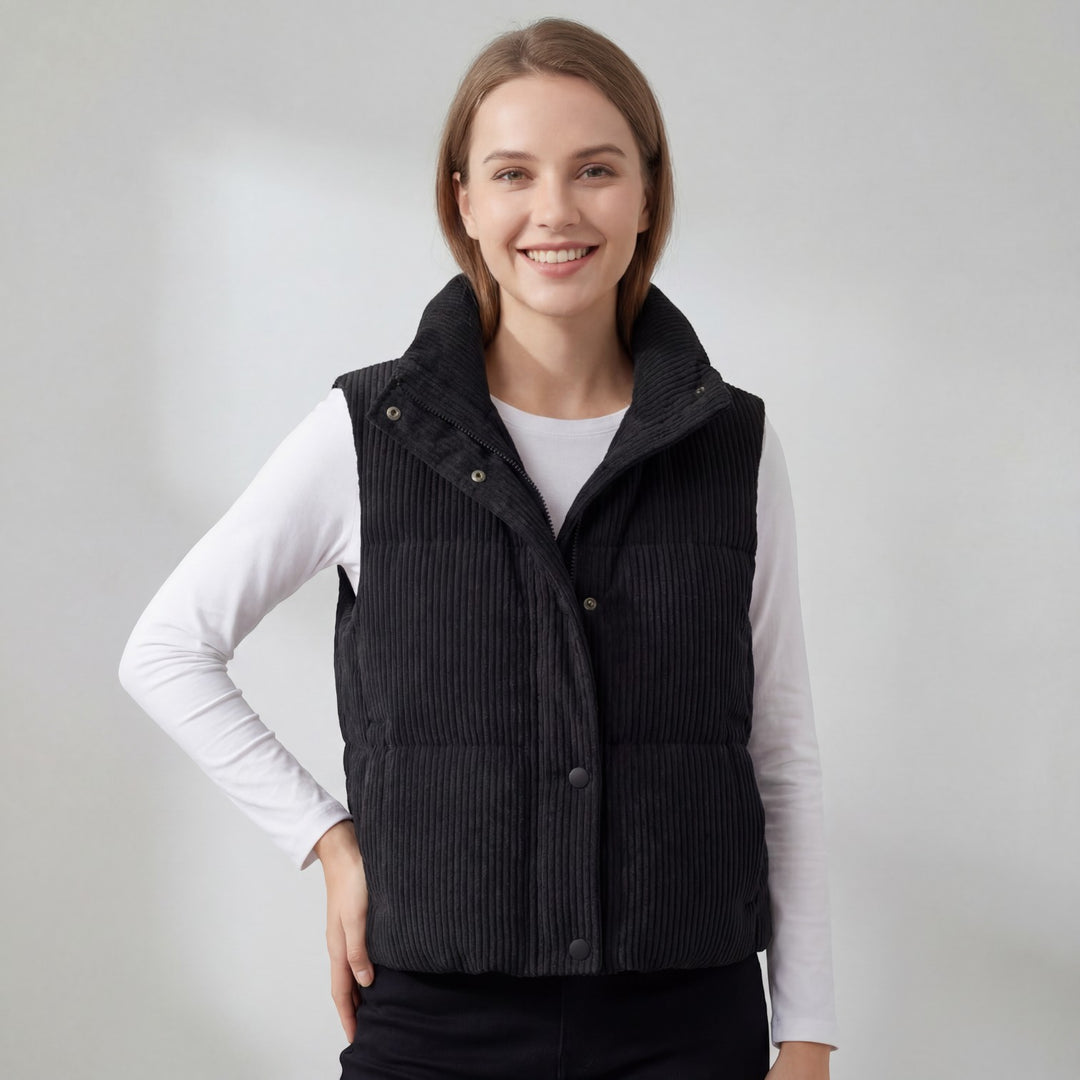 Claire Mode | Giacca Donna Trapuntata Senza Maniche con Collo Alto