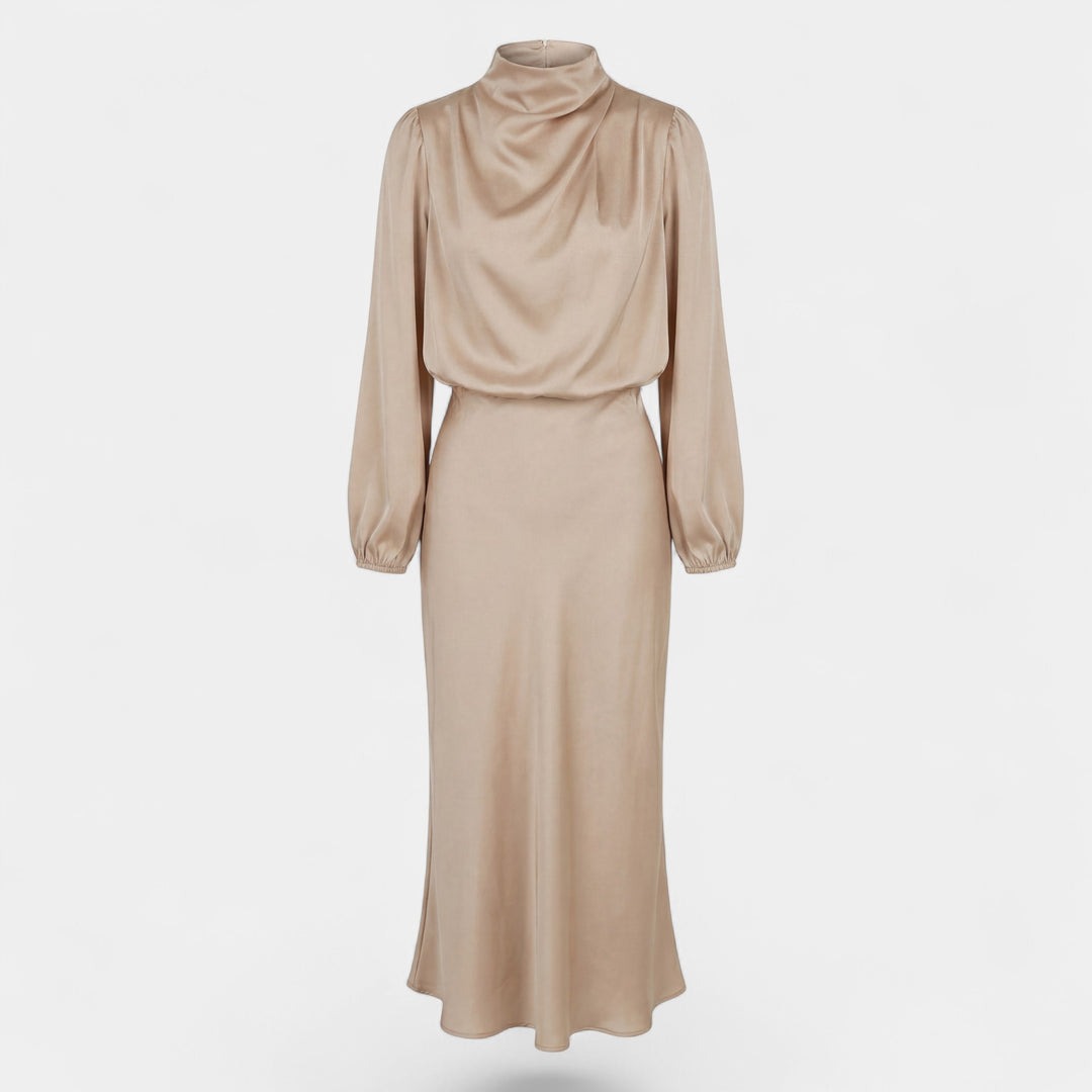 Claire Mode | Satin-Kleid mit Neckholder für Damen