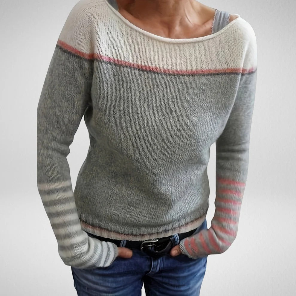 Claire Mode | Damenpullover aus weichem, gestreiftem Strick