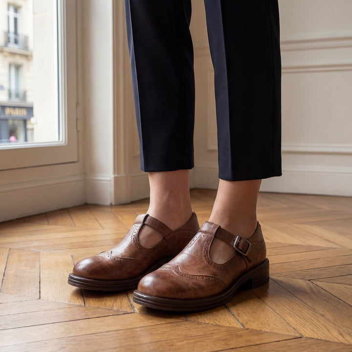 Claire Mode | Flache Lederschuhe für Damen