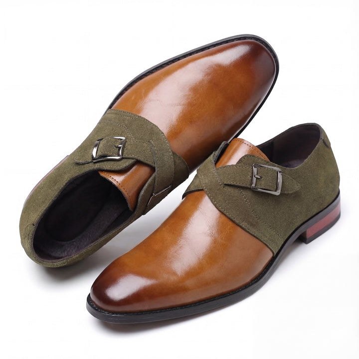 Lederschuhe mit Schnalle für Herren – Spitz zulaufend
