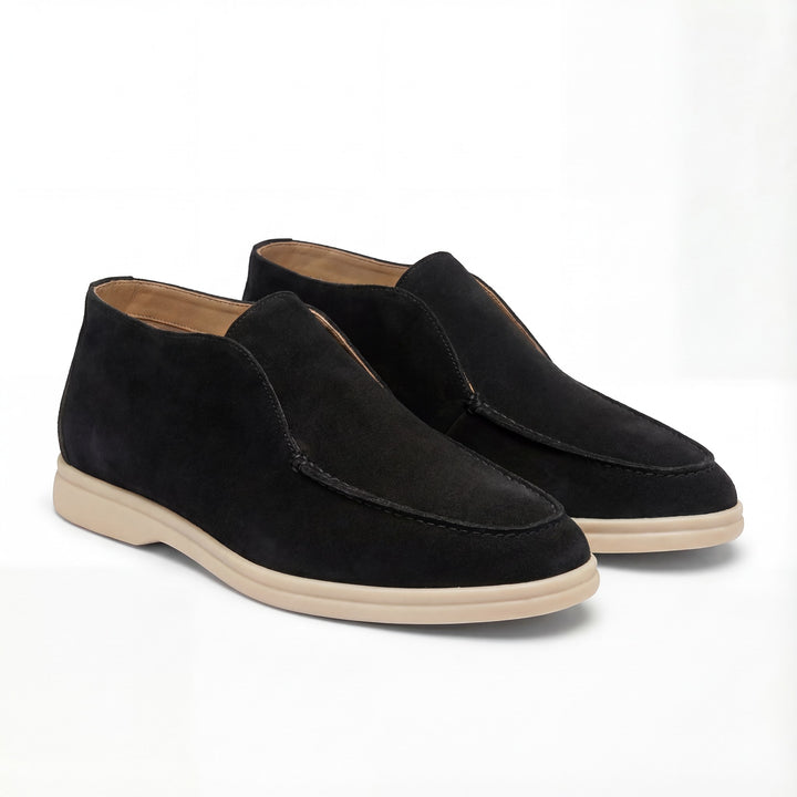 Mocassini alti uomo in suede – minimalisti retrò slip-on