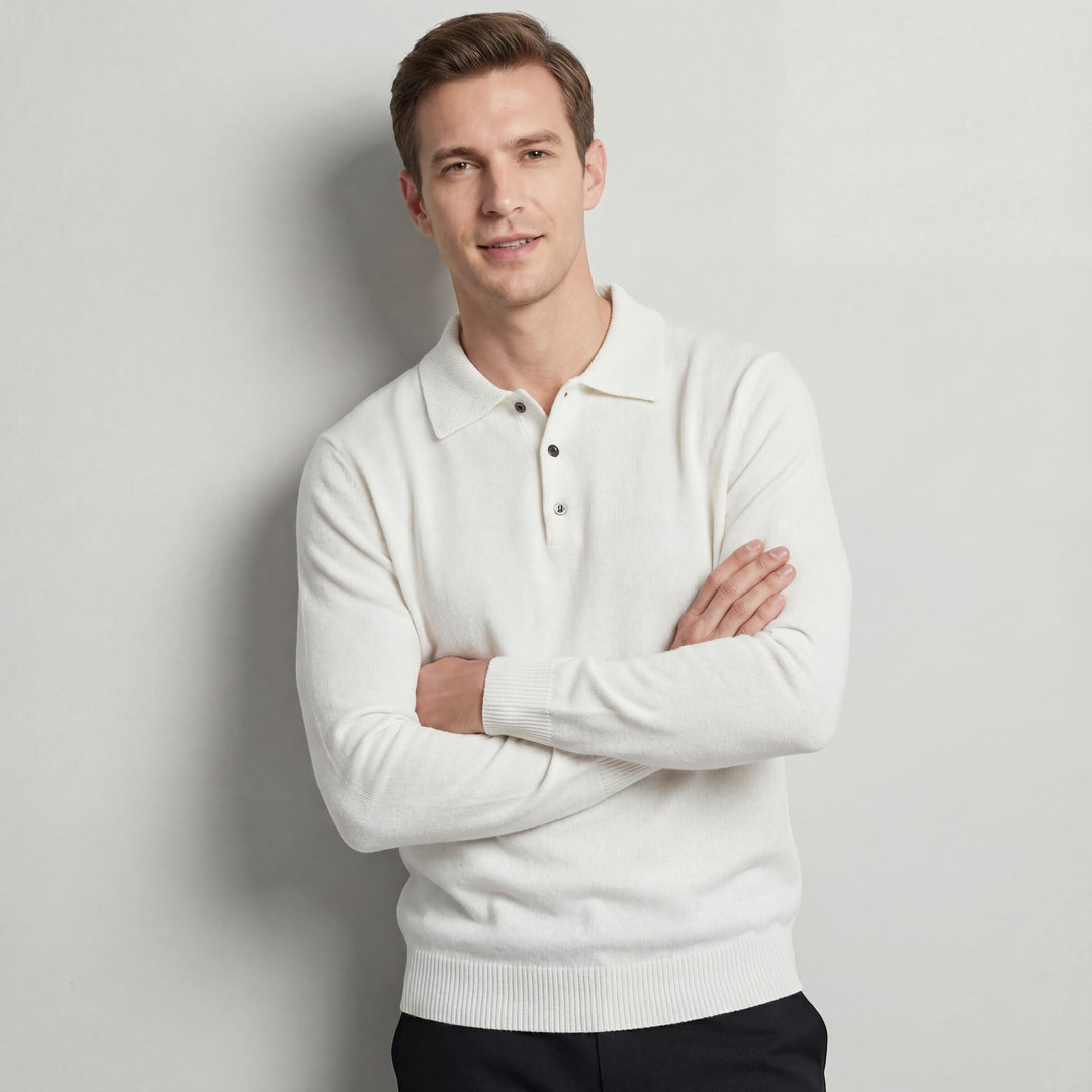 Claire Mode | Herrenpullover mit Polokragen aus Wolle