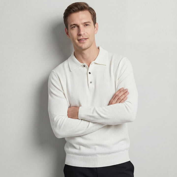 Claire Mode | Herrenpullover mit Polokragen aus Wolle