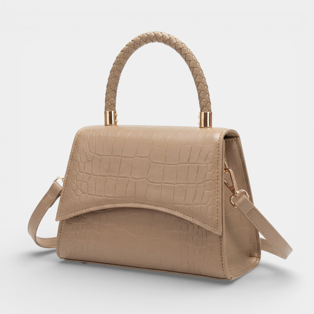 Claire Mode | Borsa Donna Tracolla in Pelle Goffrata Coccodrillo con Manico