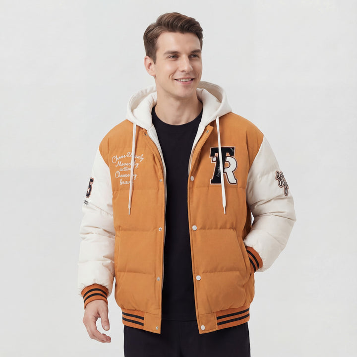 Claire Mode | Piumino trapuntato con cappuccio invernale per uomo