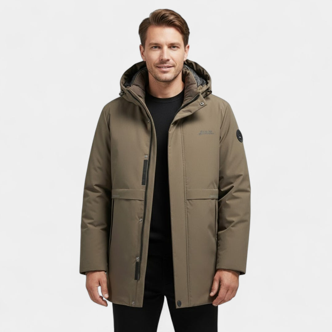 Riche | Parka da Uomo in Cotone – Cappuccio Imbottito e Antivento