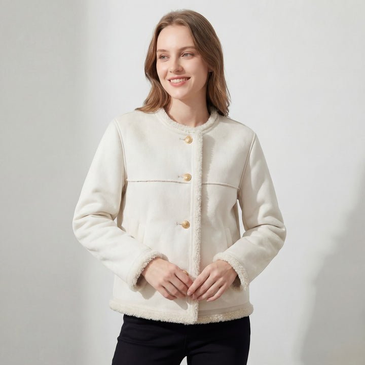 Claire Mode | Damenmantel aus Lammwollplüsch