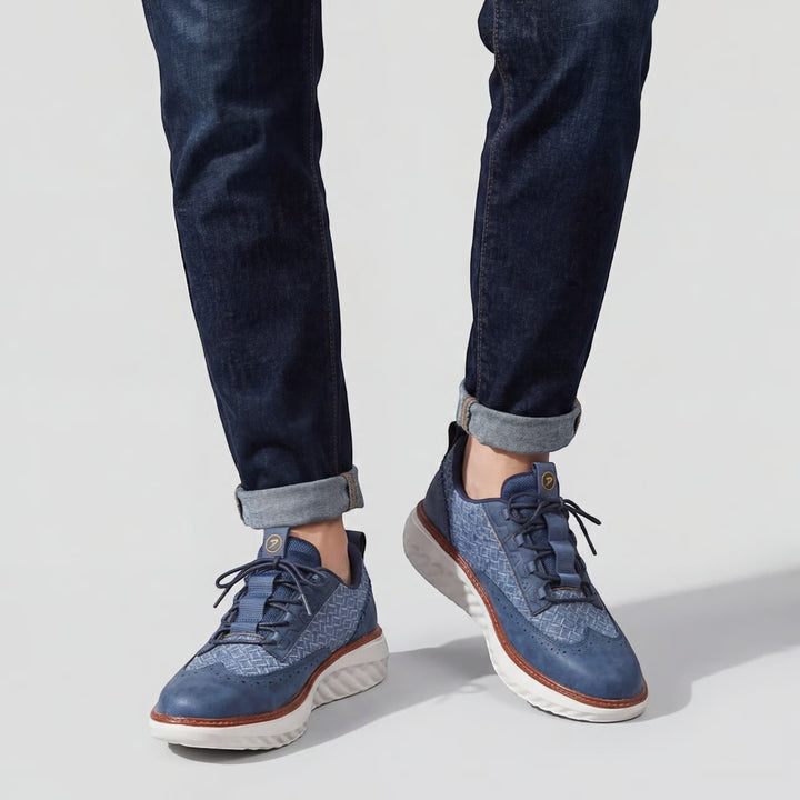 Herren Freizeitsneaker aus Leder – Atmungsaktives Mesh-Futter, niedriger Schnitt
