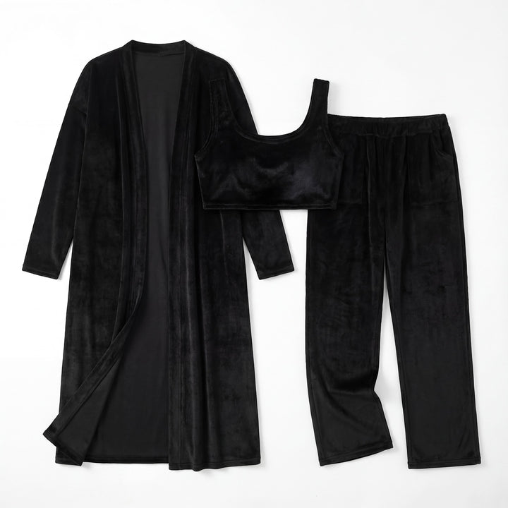 Claire Mode | Damen Loungewear-Set Cozy 3-teilig aus Mischbaumwolle
