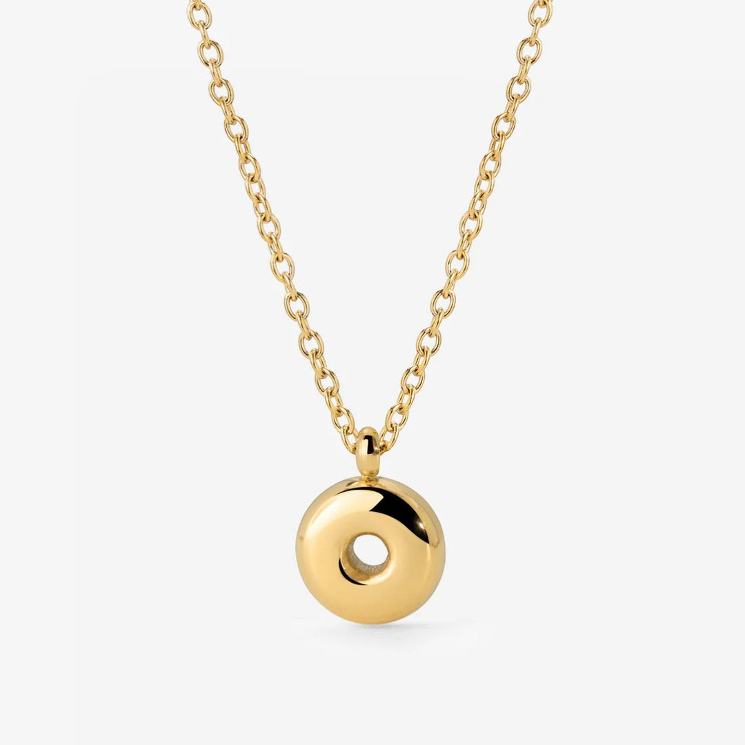 Collana Iniziale Placcata Oro per Donna – Ciondolo Lettera Bubble