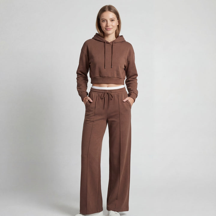 Claire Mode | Damen-Set aus feiner Strickware mit Kapuze