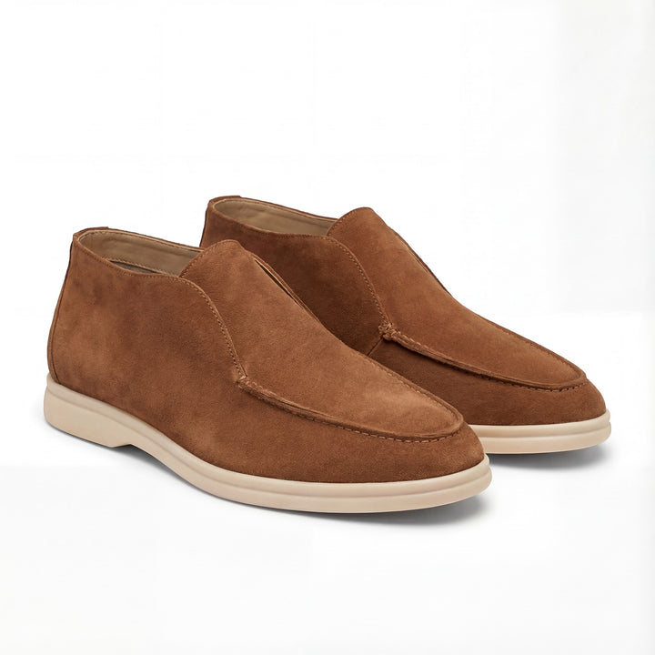 Mocassini alti uomo in suede – minimalisti retrò slip-on