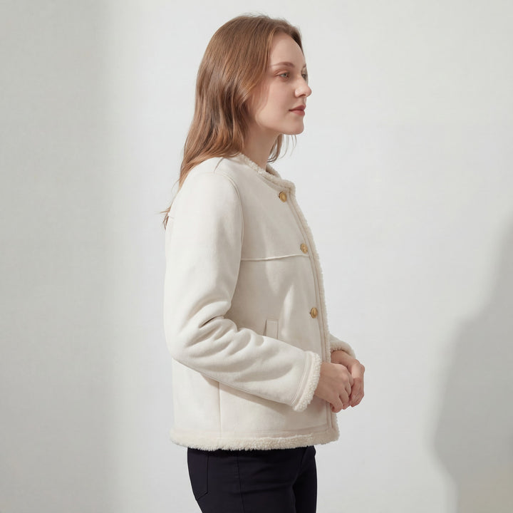 Claire Mode | Damenmantel aus Lammwollplüsch