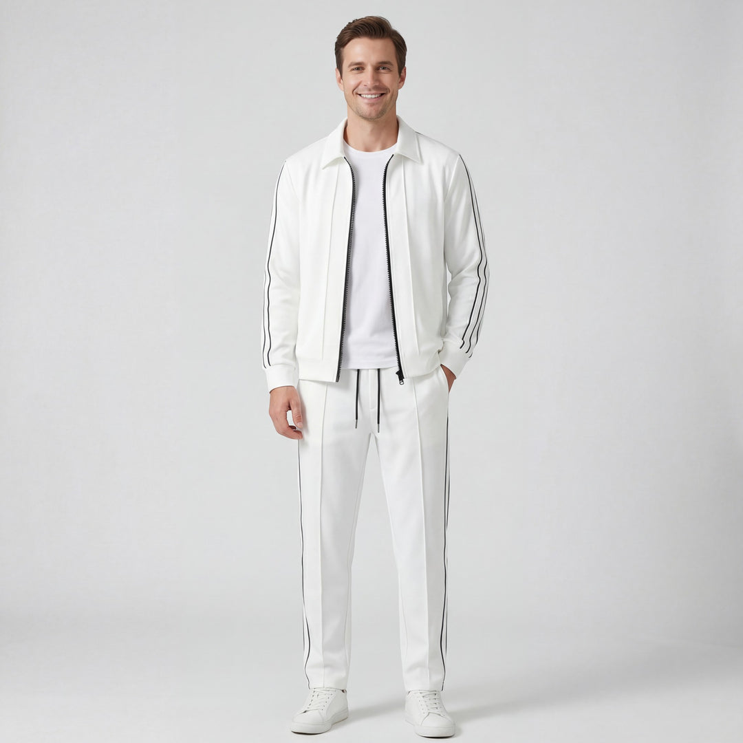 Fein gestricktes Herren-Trainingsanzug-Set – Athletisch-lässiger Schnitt