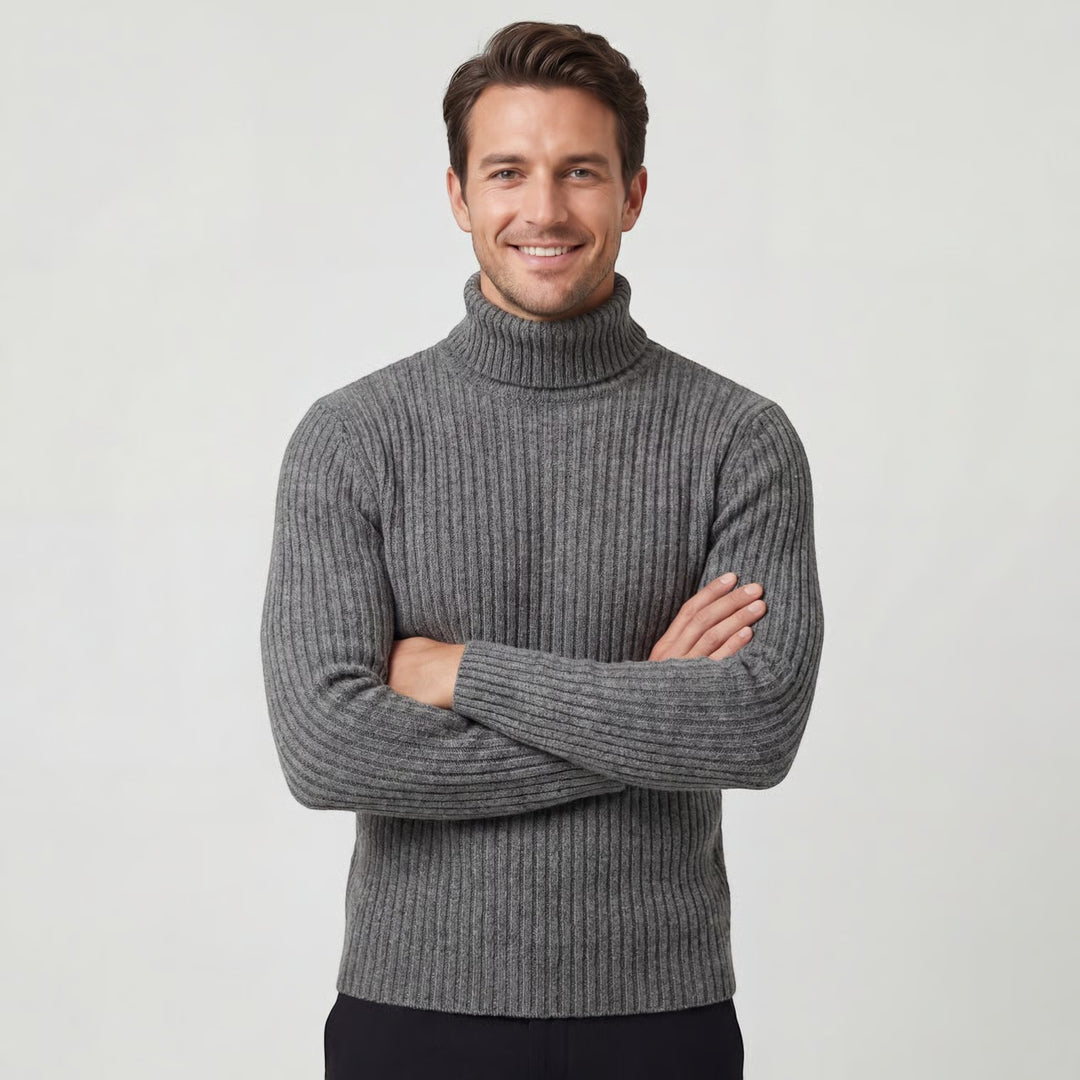 Herren-Rollkragenpullover aus Wollmischung – schlanke, raffinierte Passform