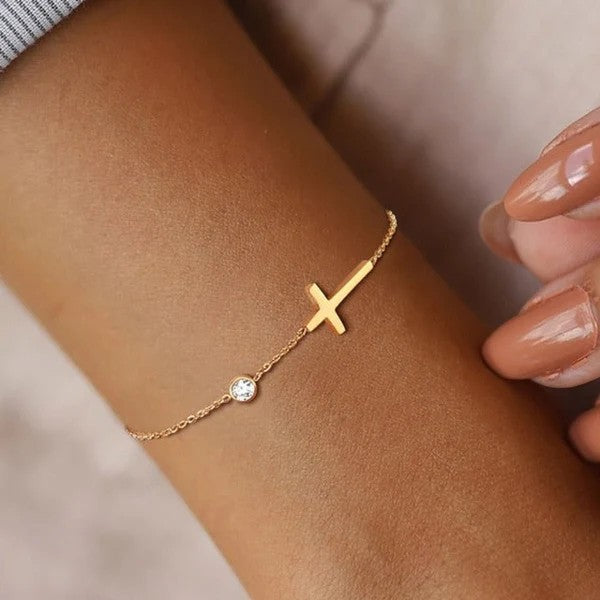 Kreuz Kettenarmband für Damen – Feine Minimalistische Glieder