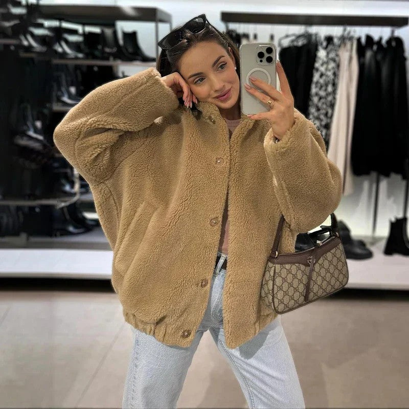 Claire Mode | Giacca Bomber Donna in Pile Teddy