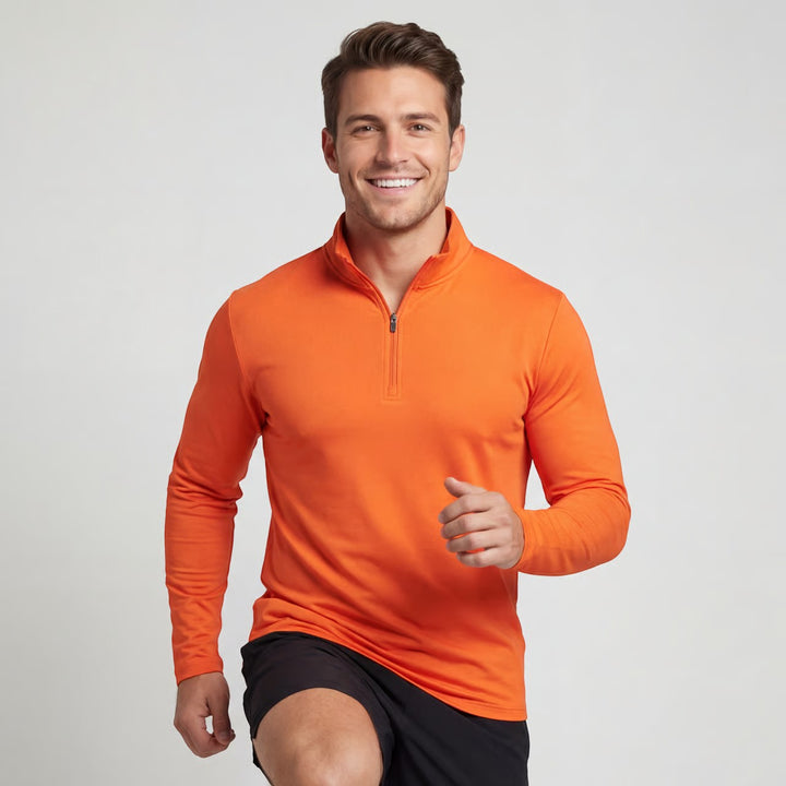 Herren Quarter Zip Langarm – minimalistische athletische Schicht