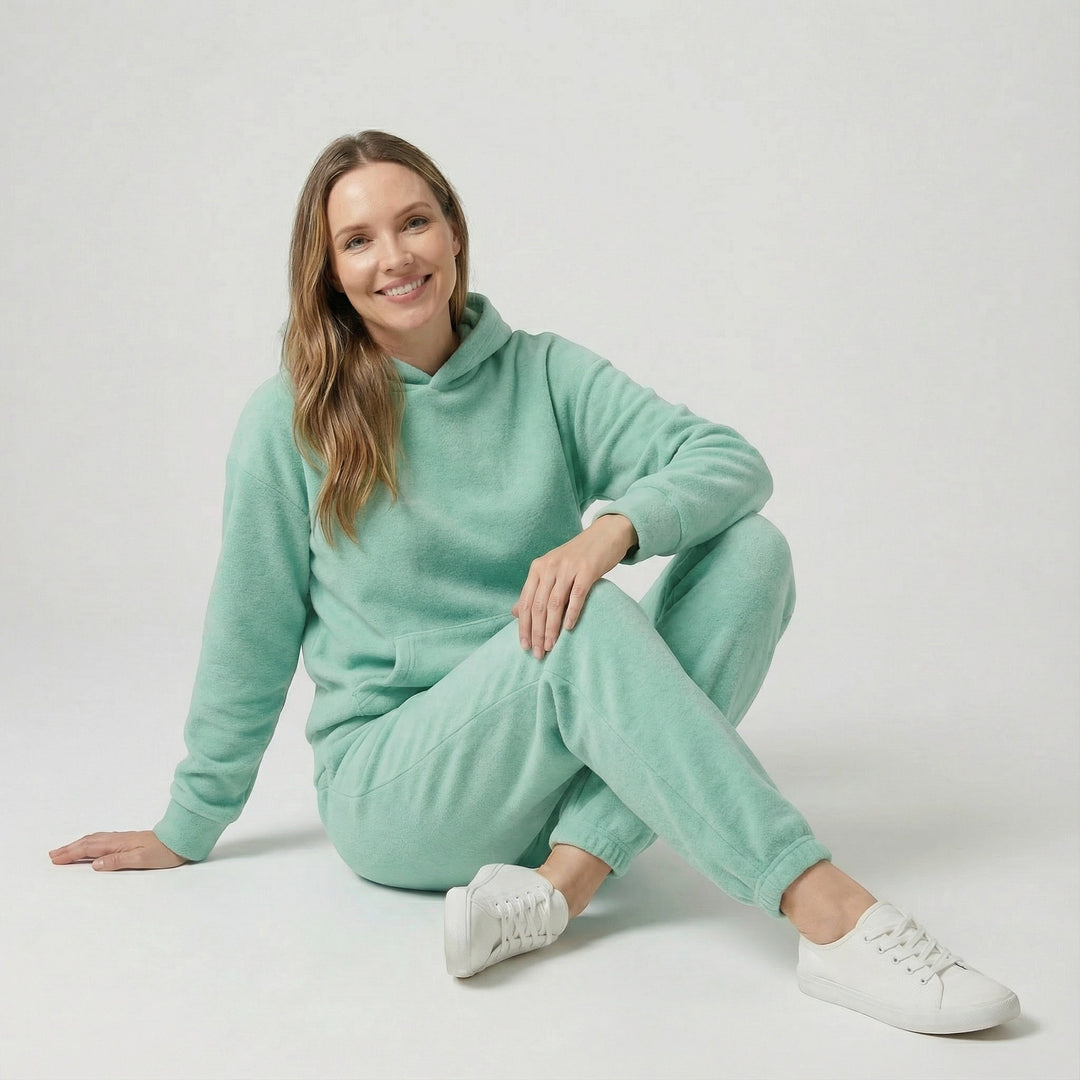 Riche | Completo casual donna in cotone con cappuccio