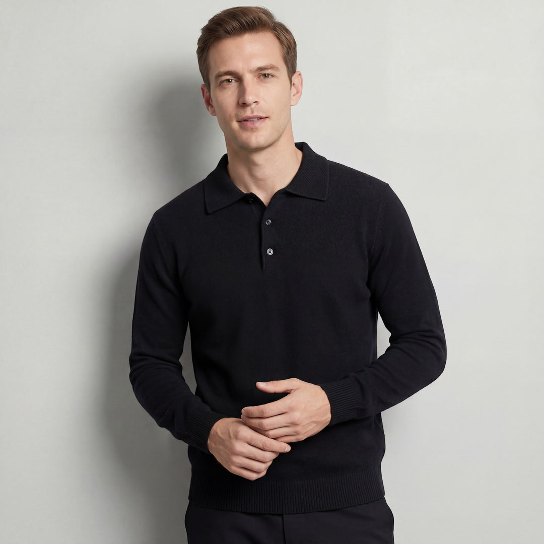 Claire Mode | Herrenpullover mit Polokragen aus Wolle