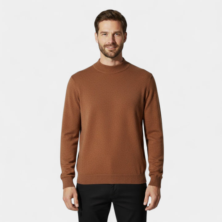 Claire Mode | Herrenpullover aus Strick – Halbhoher Stehkragen, bequemer Schnitt