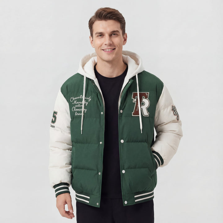 Claire Mode | Piumino trapuntato con cappuccio invernale per uomo