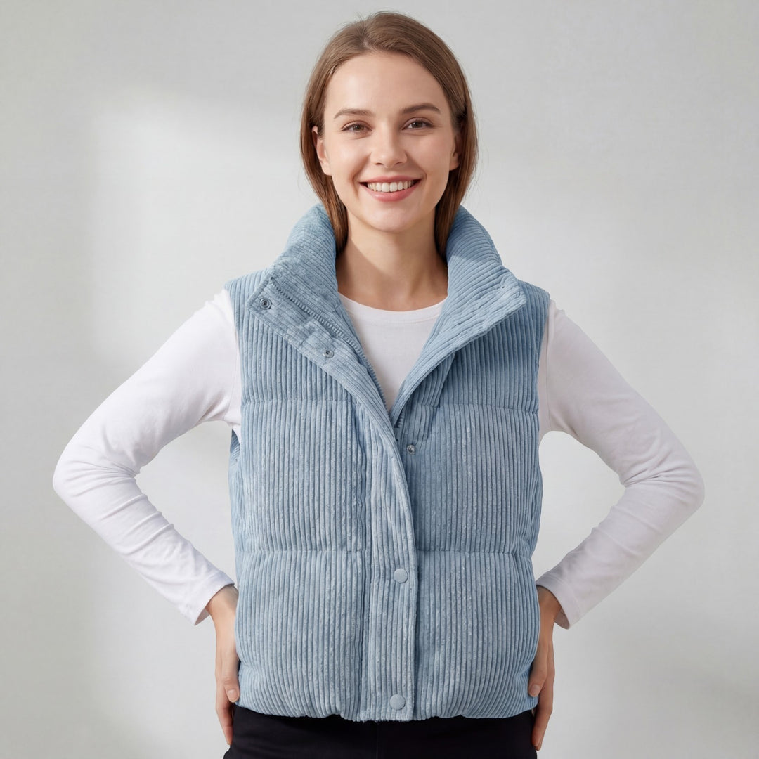 Claire Mode | Giacca Donna Trapuntata Senza Maniche con Collo Alto