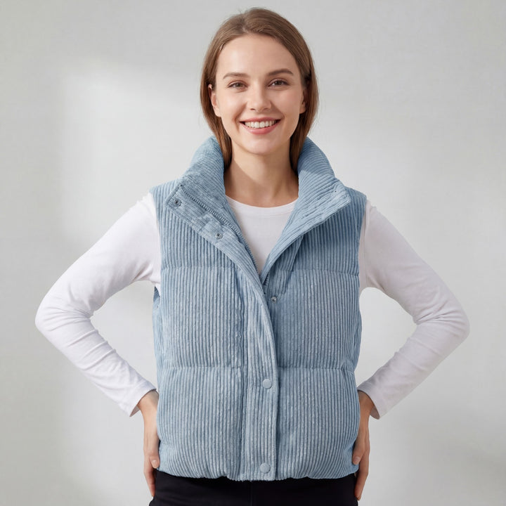 Claire Mode | Giacca Donna Trapuntata Senza Maniche con Collo Alto