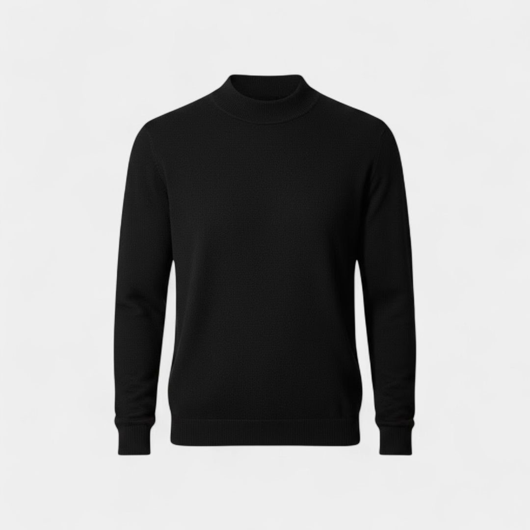 Claire Mode | Herrenpullover aus Strick – Halbhoher Stehkragen, bequemer Schnitt