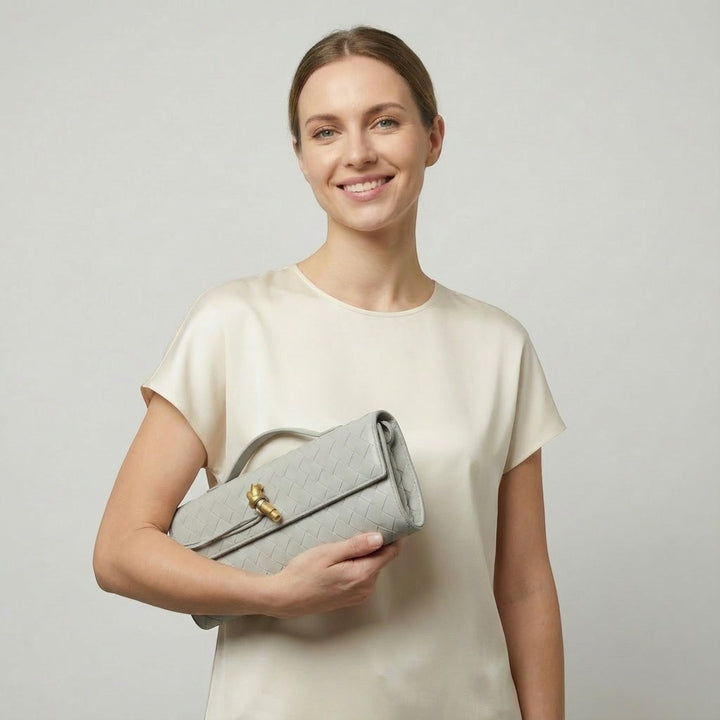 Borsa pochette in pelle per donna – Tracolla removibile