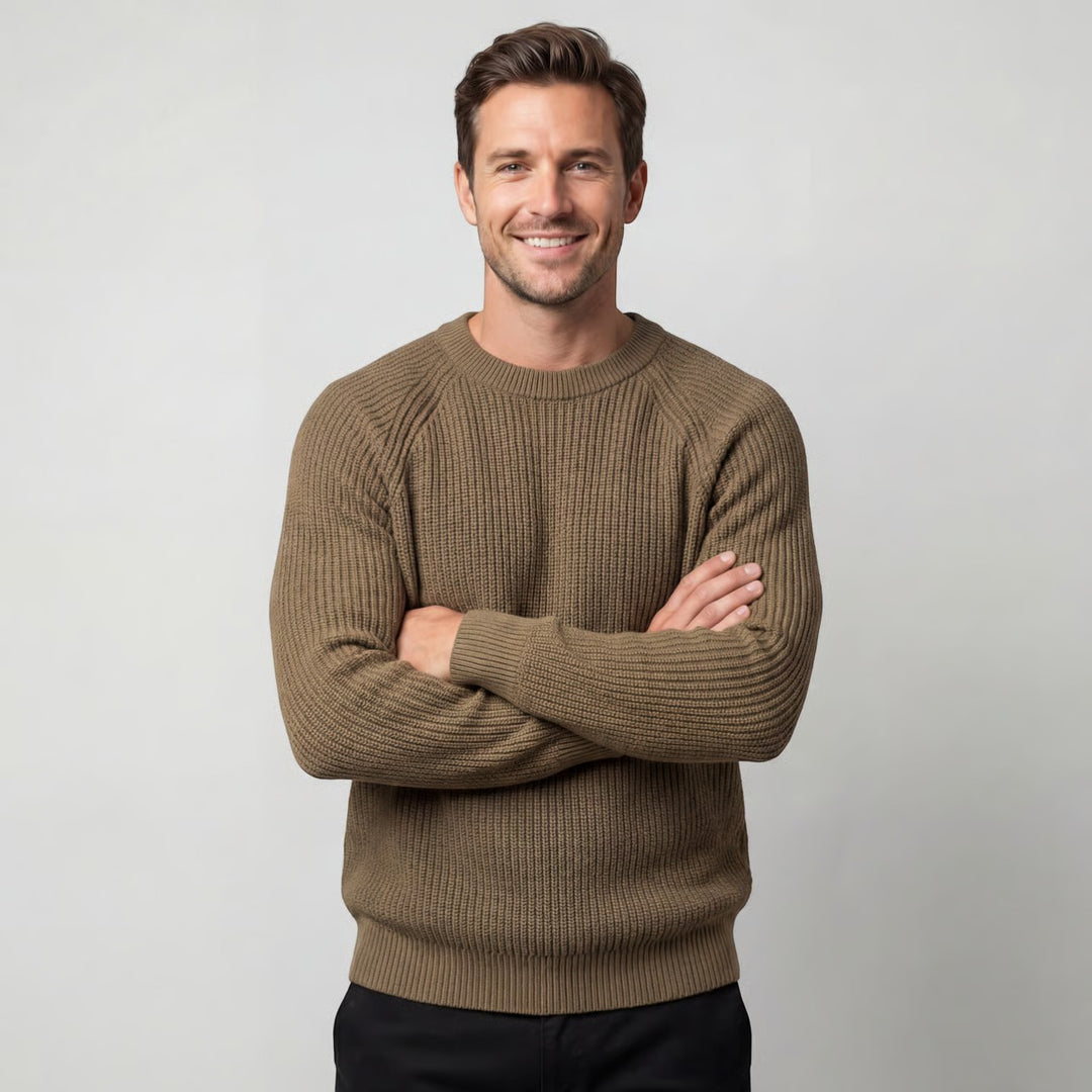 Oversize Herrenpullover – dicker Rippenstrick