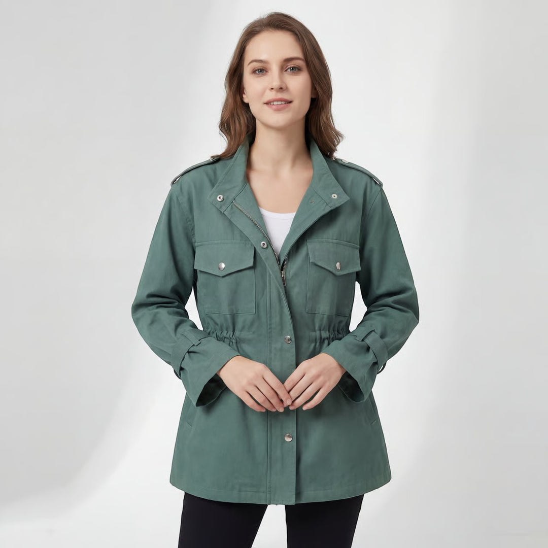 Damen Trenchcoat aus leichtem gewebtem Stoff – Legere Passform mit tailliertem Schnitt