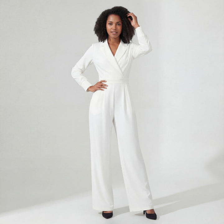 Combinaison tailleur femme en tissu – Taille ajustée coupe large