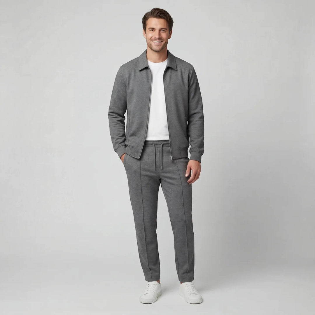 Herren Jacken- und Hosen-Set aus Baumwollmischung – Slim Fit
