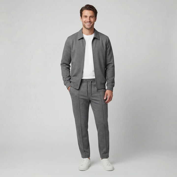 Herren Jacken- und Hosen-Set aus Baumwollmischung – Slim Fit