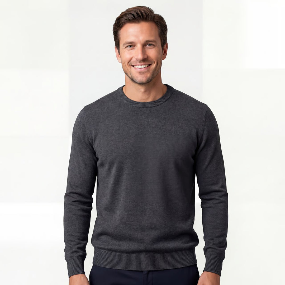 Herrestriktrøje slim fit – minimalistisk casual trøje