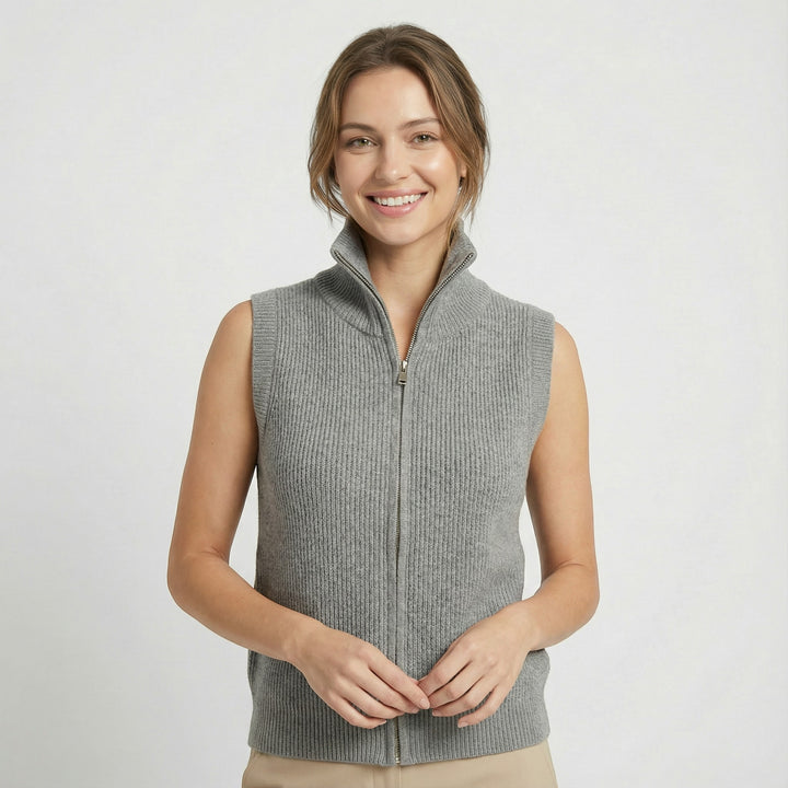 Claire Mode | Damen Rollkragenweste aus Kaschmir