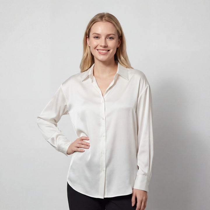 Claire Mode | Langærmet silkebluse til kvinder