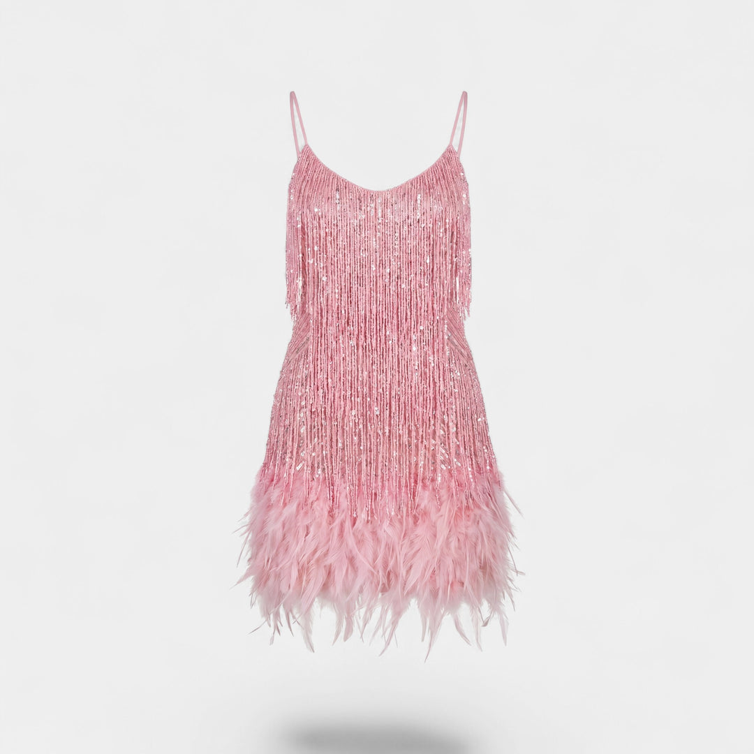 Mini-Fransen-Kleid für Damen – Figurbetonter Schnitt