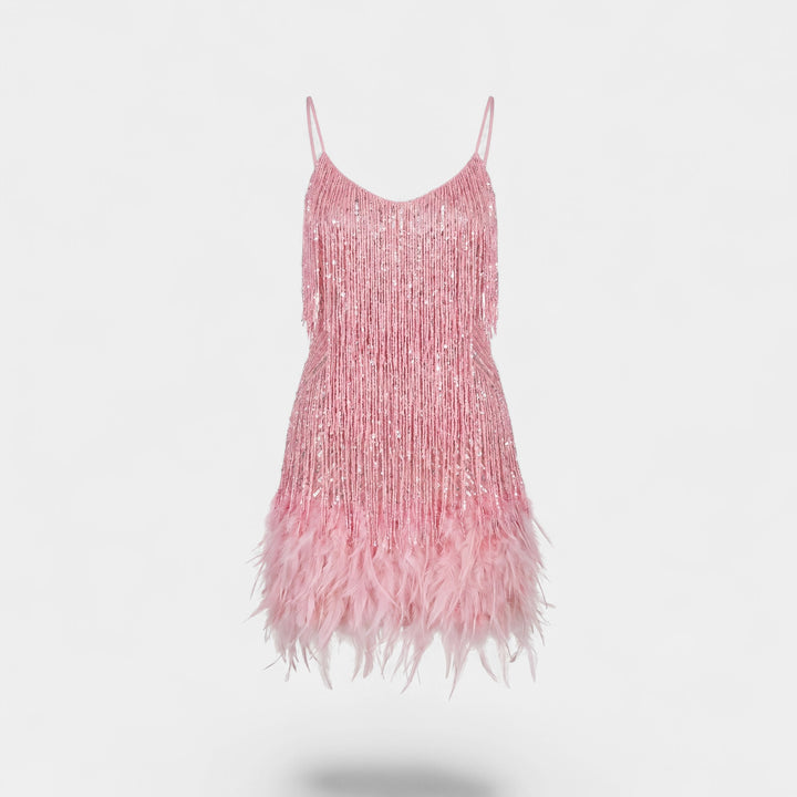 Mini-Fransen-Kleid für Damen – Figurbetonter Schnitt