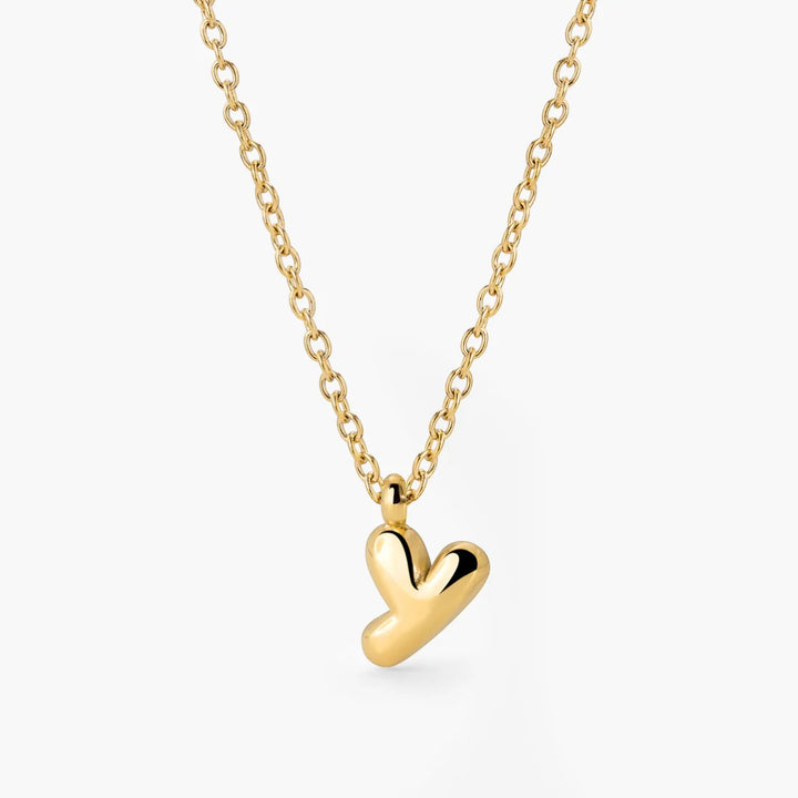 Collana Iniziale Placcata Oro per Donna – Ciondolo Lettera Bubble