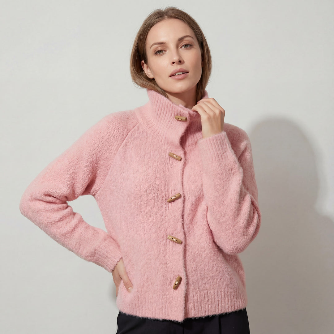 Claire Mode | Knopf-Cardigan aus Viskose für Damen