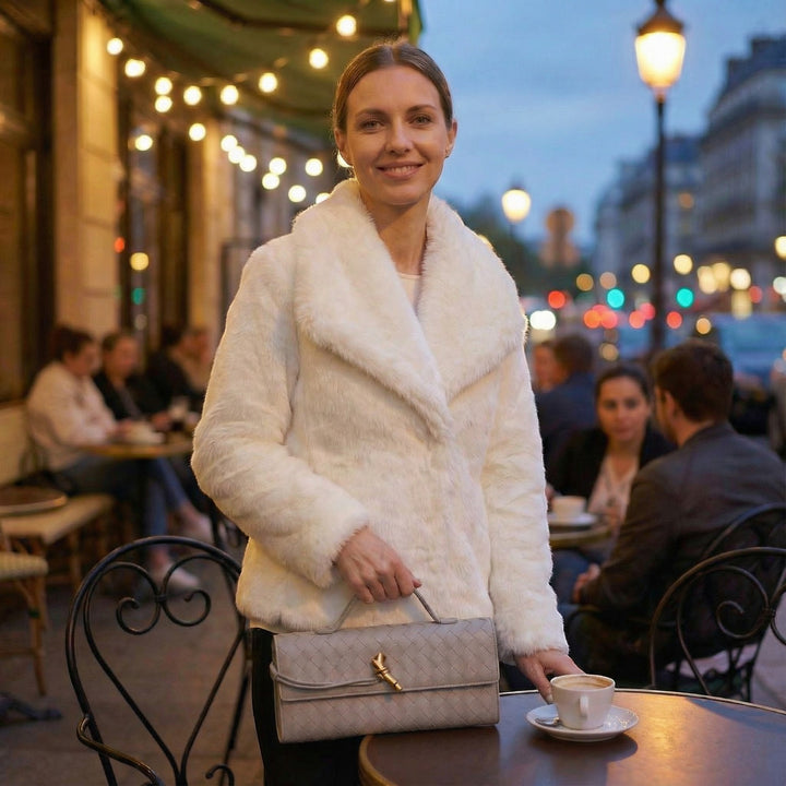 Borsa pochette in pelle per donna – Tracolla removibile