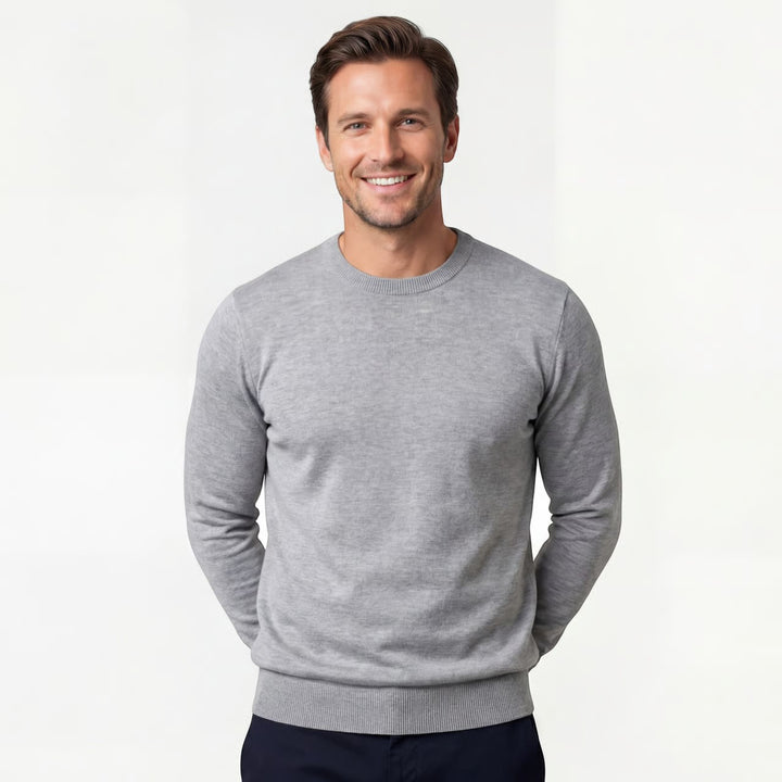 Herrestriktrøje slim fit – minimalistisk casual trøje