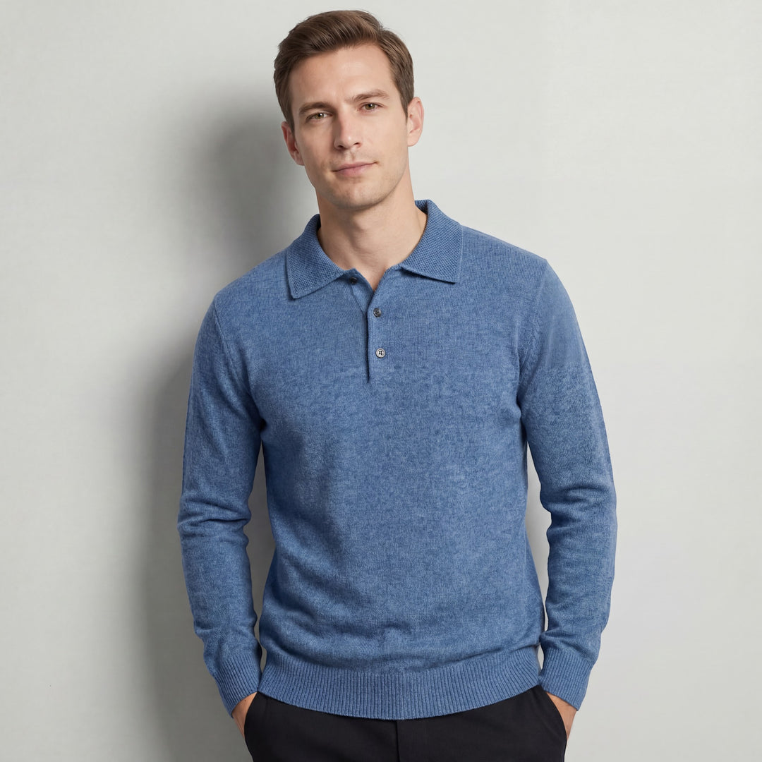 Claire Mode | Herrenpullover mit Polokragen aus Wolle