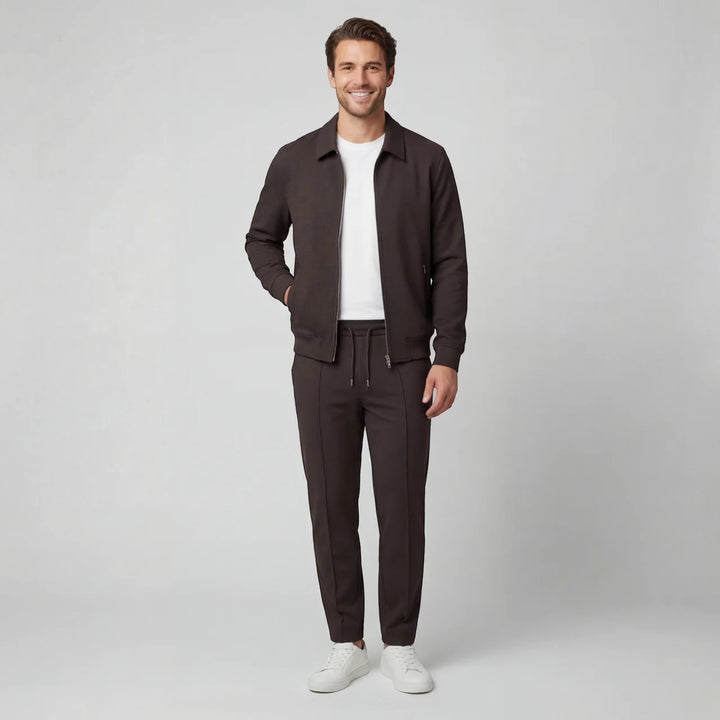 Herren Jacken- und Hosen-Set aus Baumwollmischung – Slim Fit
