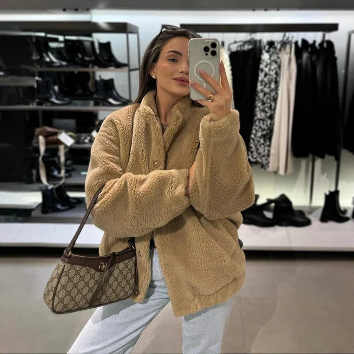 Claire Mode | Giacca Bomber Donna in Pile Teddy