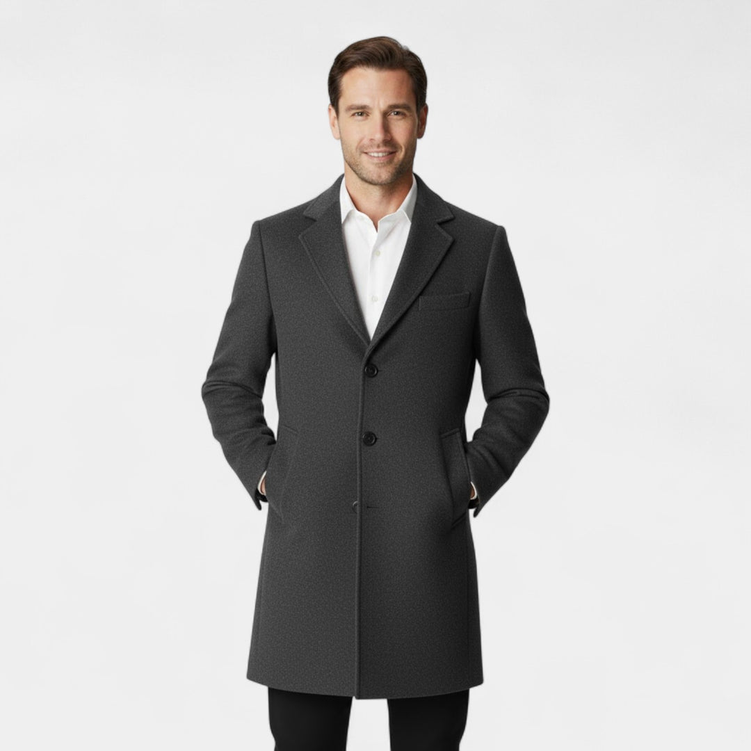 Claire Mode | Herrenmantel aus Wolle – Mittellanger Trenchcoat im modernen Schnitt