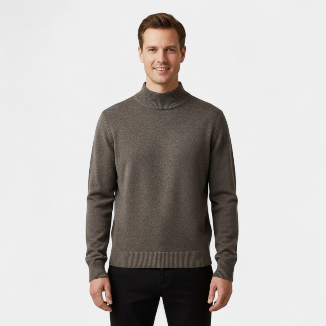 Claire Mode | Herrenpullover aus Strick – Halbhoher Stehkragen, bequemer Schnitt